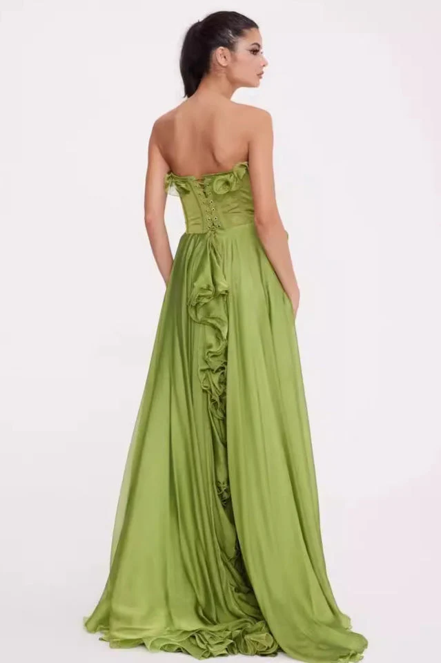 Women's Colombine Strapless Ruffle Maxi Dress