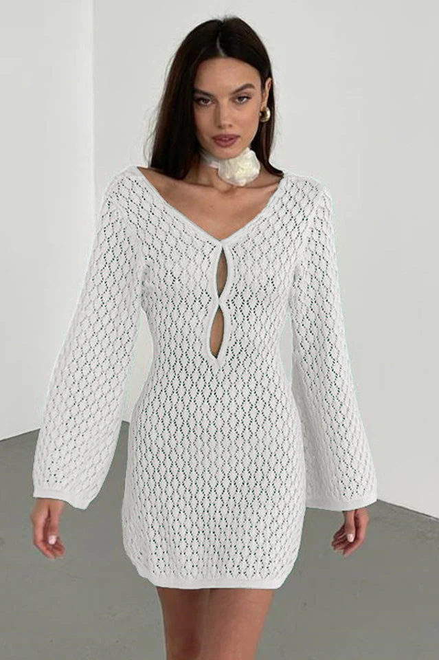 Women's Kayleigh Crochet Knit Mini Dress