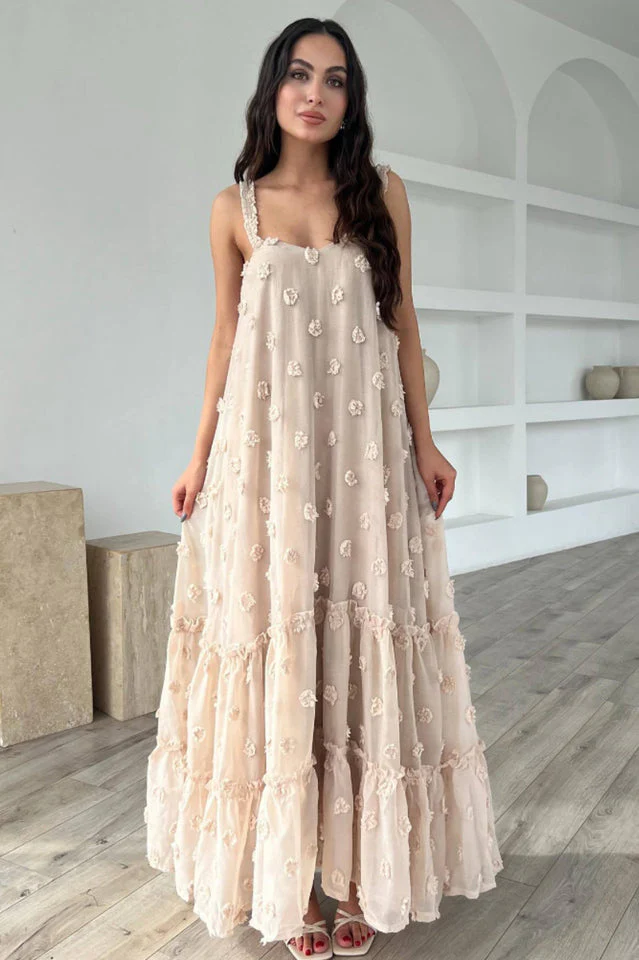 Women's Flower Embellished Slip Dress