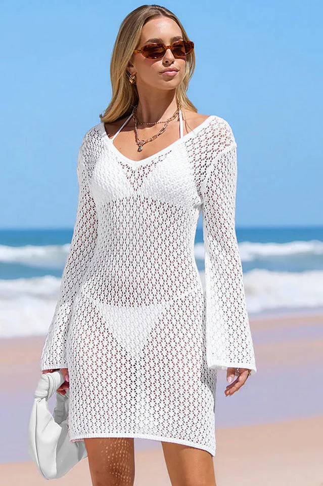 Women's Malibu Bliss White Cover-Up Mini Dress
