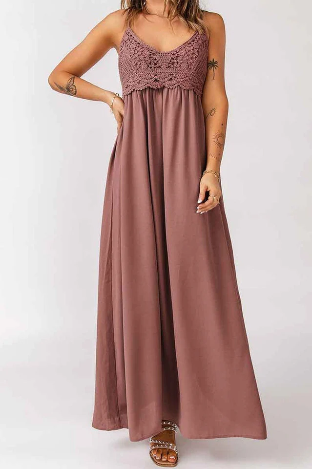 Women's Mauve Boho Maxi Dress