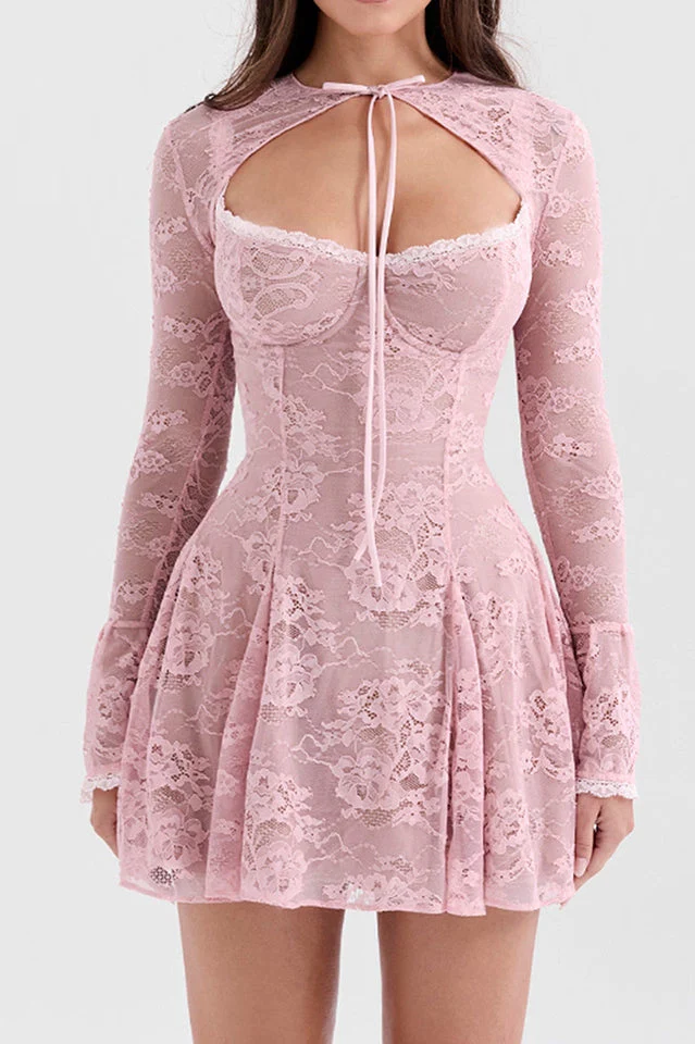 Women's Alice Pink Lace Mini Dress