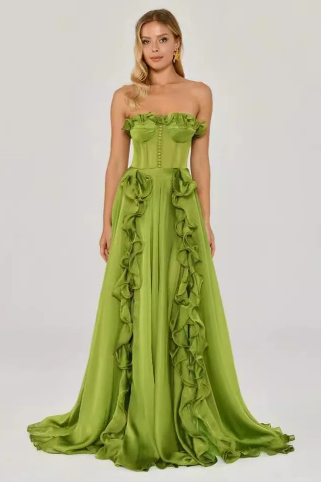 Women's Colombine Strapless Ruffle Maxi Dress