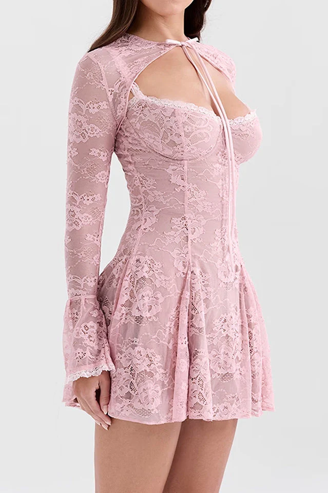Women's Alice Pink Lace Mini Dress