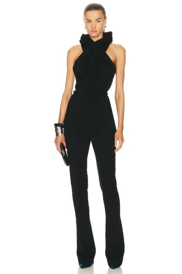 Women's Backless Hooded Jumpsuit With Slip Pockets