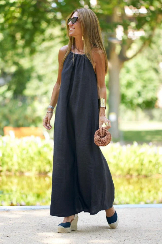 Women's Basic Casual Outdoor Halter Dress