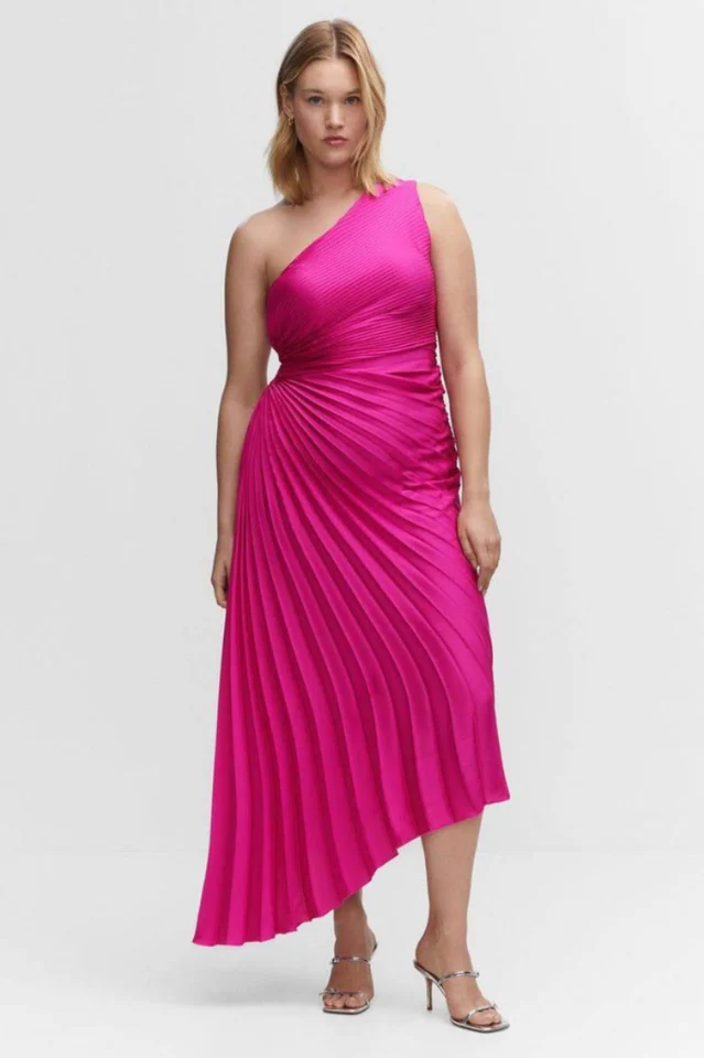 Women's Catalina One Shoulder Pleated Satin Dress