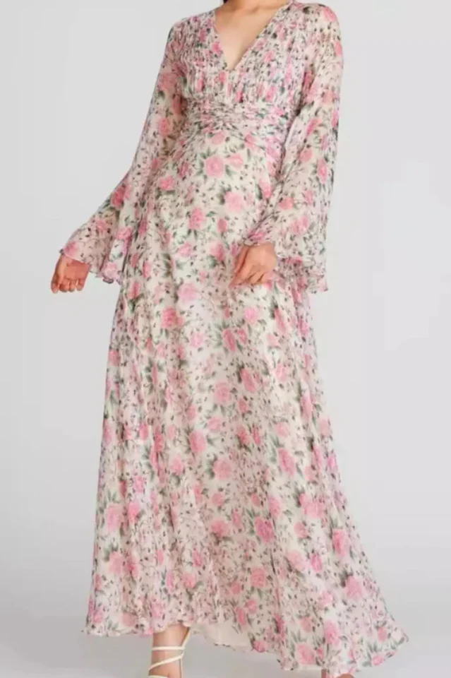 Women's Aracely V Neck Floral Maxi Dress