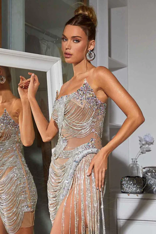 Women's Verona Embellished Diamond Chain Dress