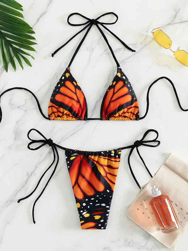 Women's Lace Up Butterfly Bikini Set
