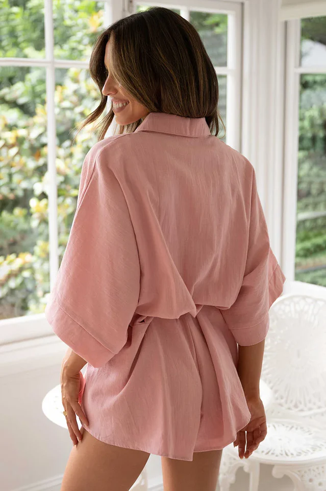 Women's Loose Sleeve Tie Waist Romper