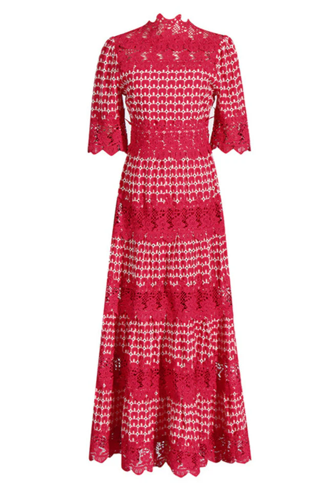 Women's Sabrina Embroidered Lace Midi Dress