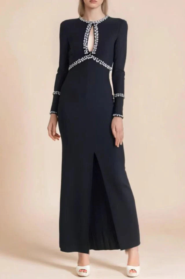 Women's Figure Form Knit Keyhole Maxi Dress