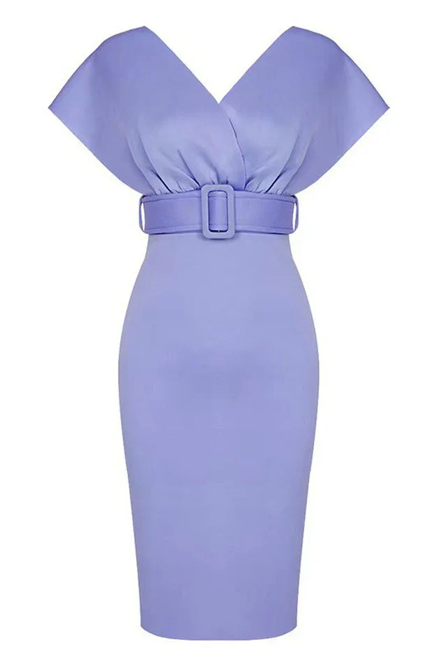 Women's Off The Shoulder Belt Midi Dress