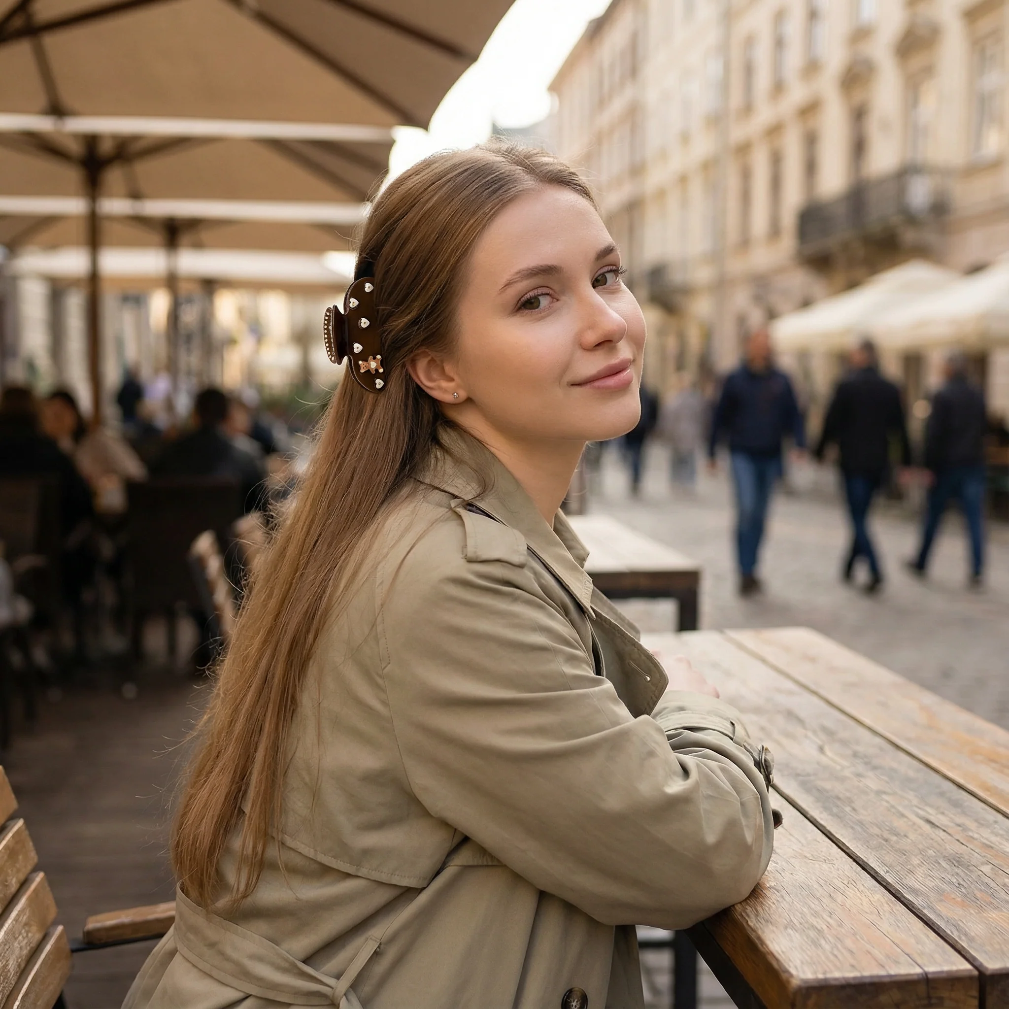 Women's Sweetheart Hair Claw Clip in Toasted Teddy