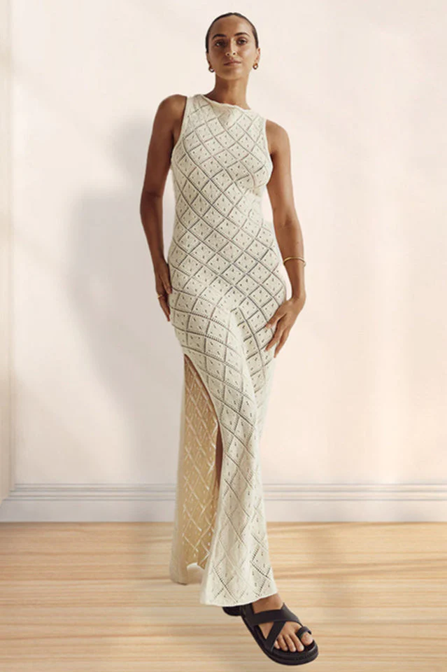 Women's Crochet Hollow Knitted Dress