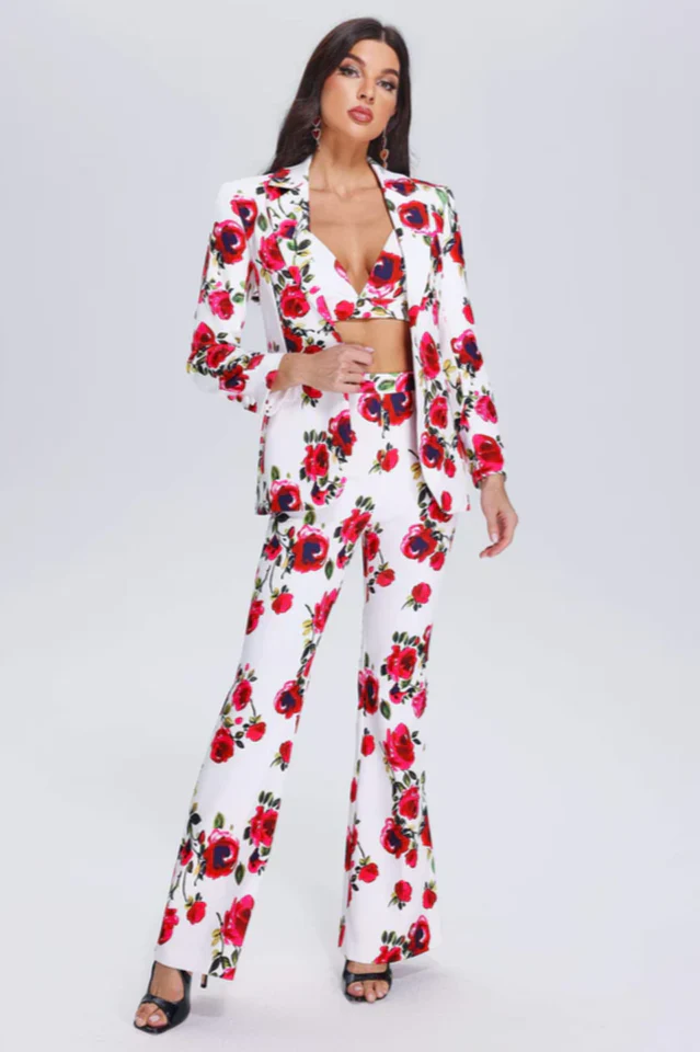 Women's Taning 3 Piece Set With Roses