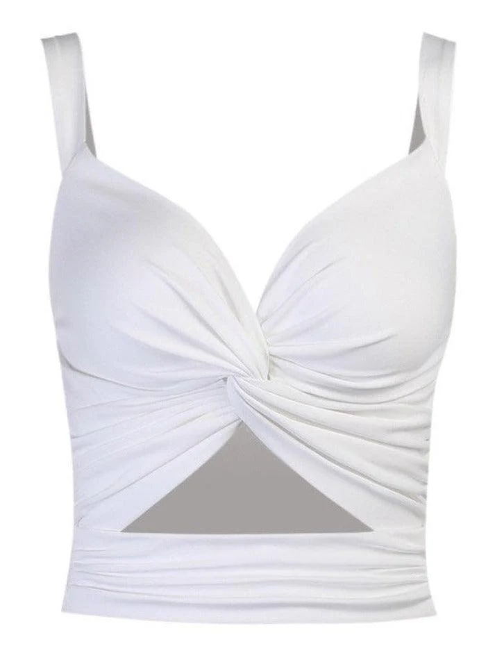 Women's Twisted Cutout Crop Tank Top