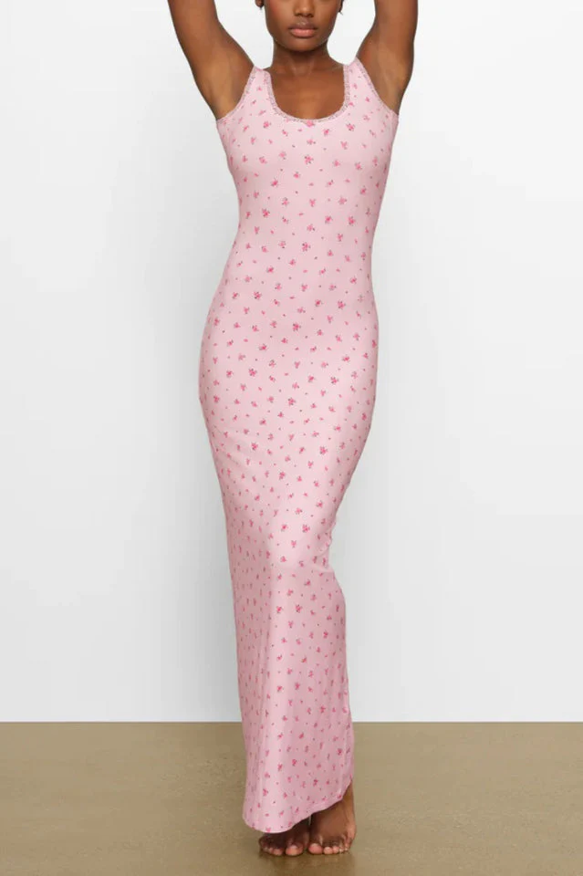 Women's Soft Lounge Lace Scoop Neck Dress