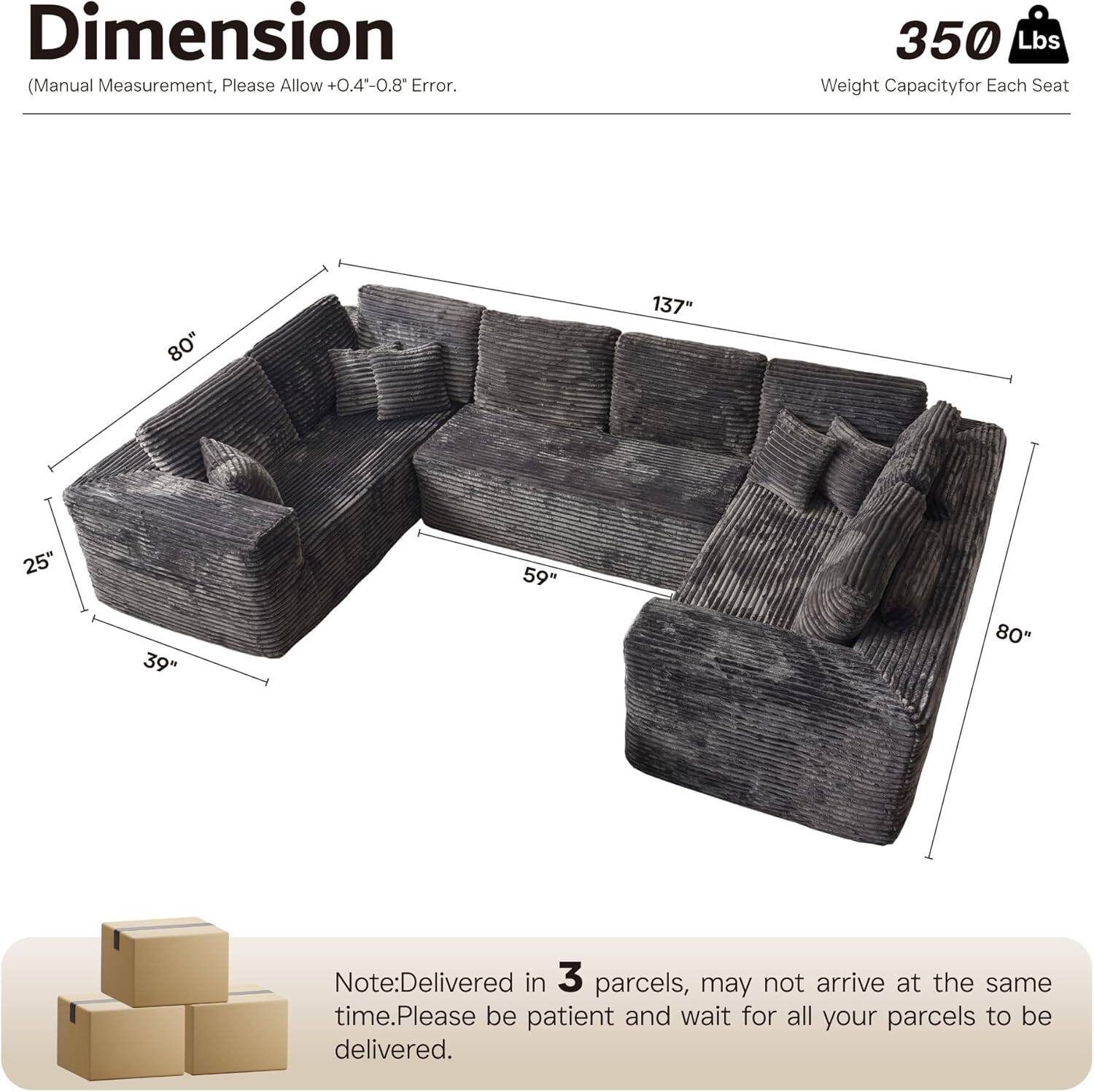 Sectional Cloud Couch for Living Room