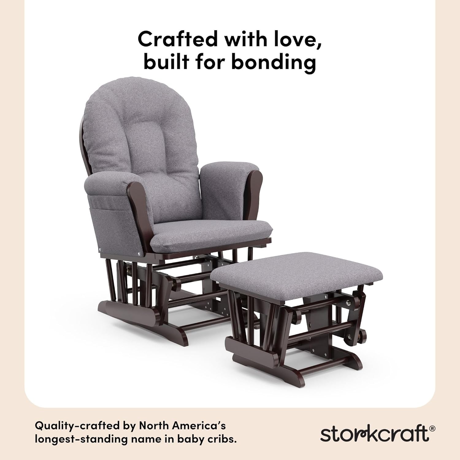 Storkcraft Premium Hoop Glider & Ottoman