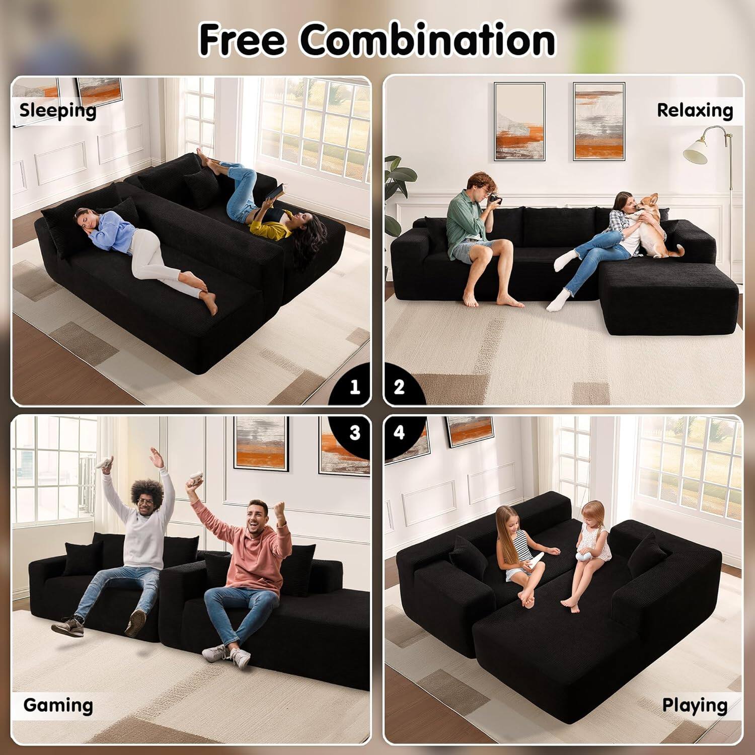 Sectional Cloud Couch for Living Room