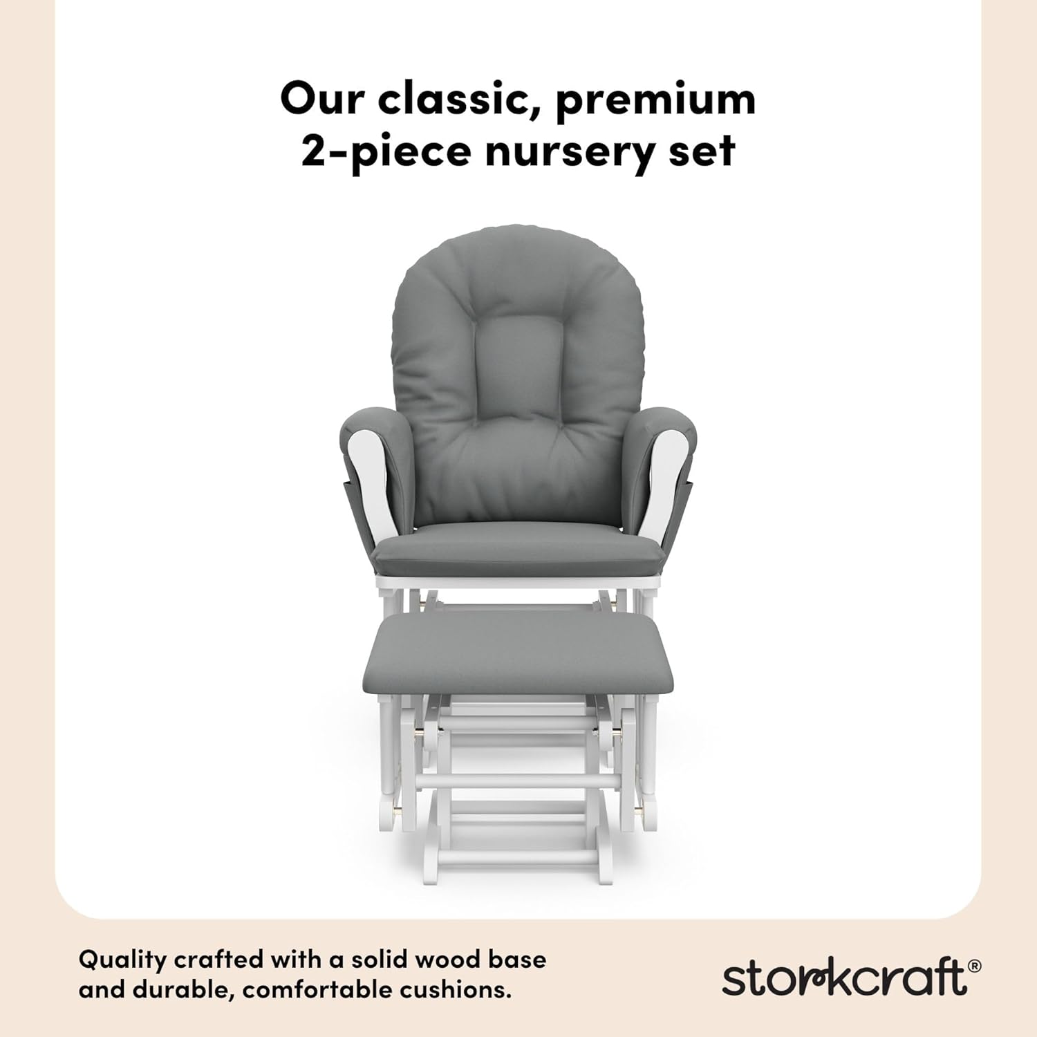 Storkcraft Premium Hoop Glider & Ottoman
