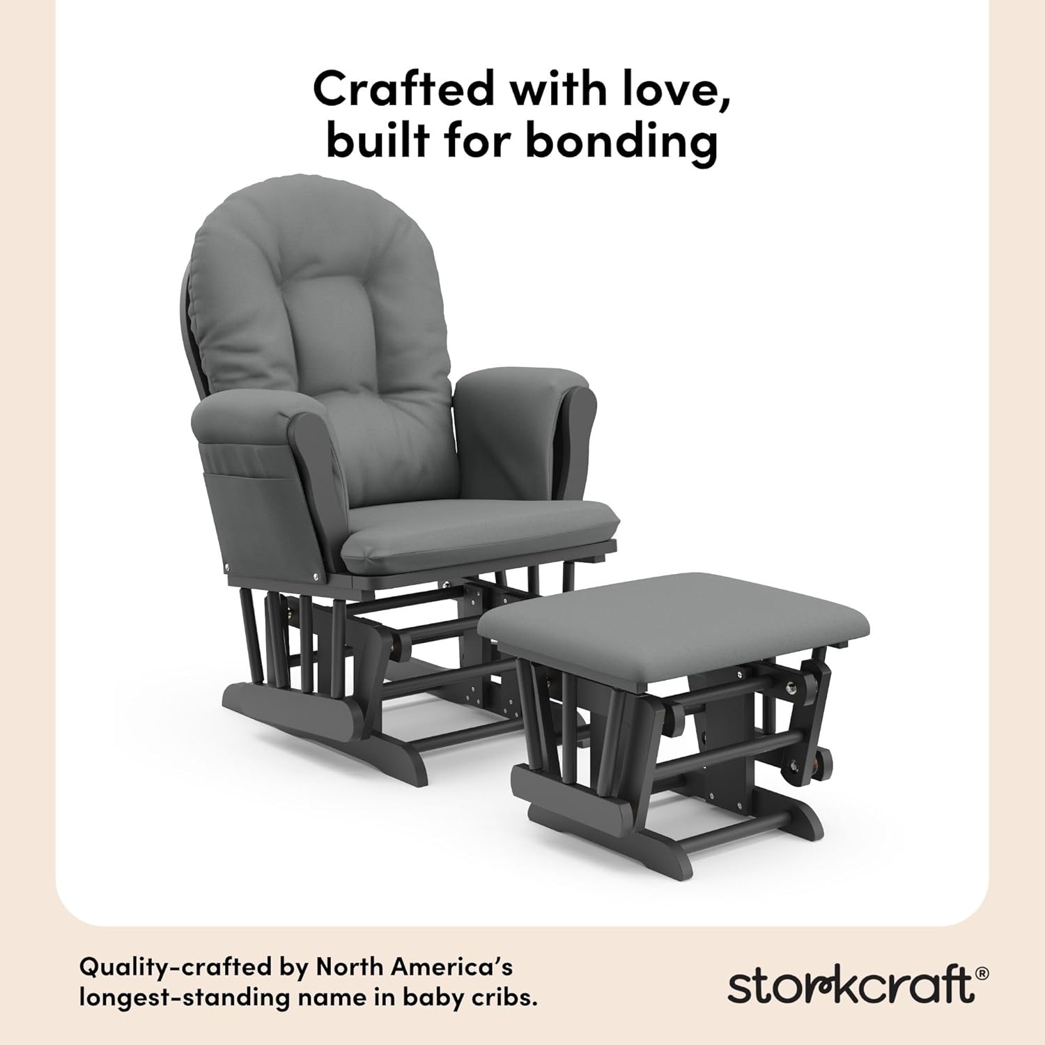 Storkcraft Premium Hoop Glider & Ottoman