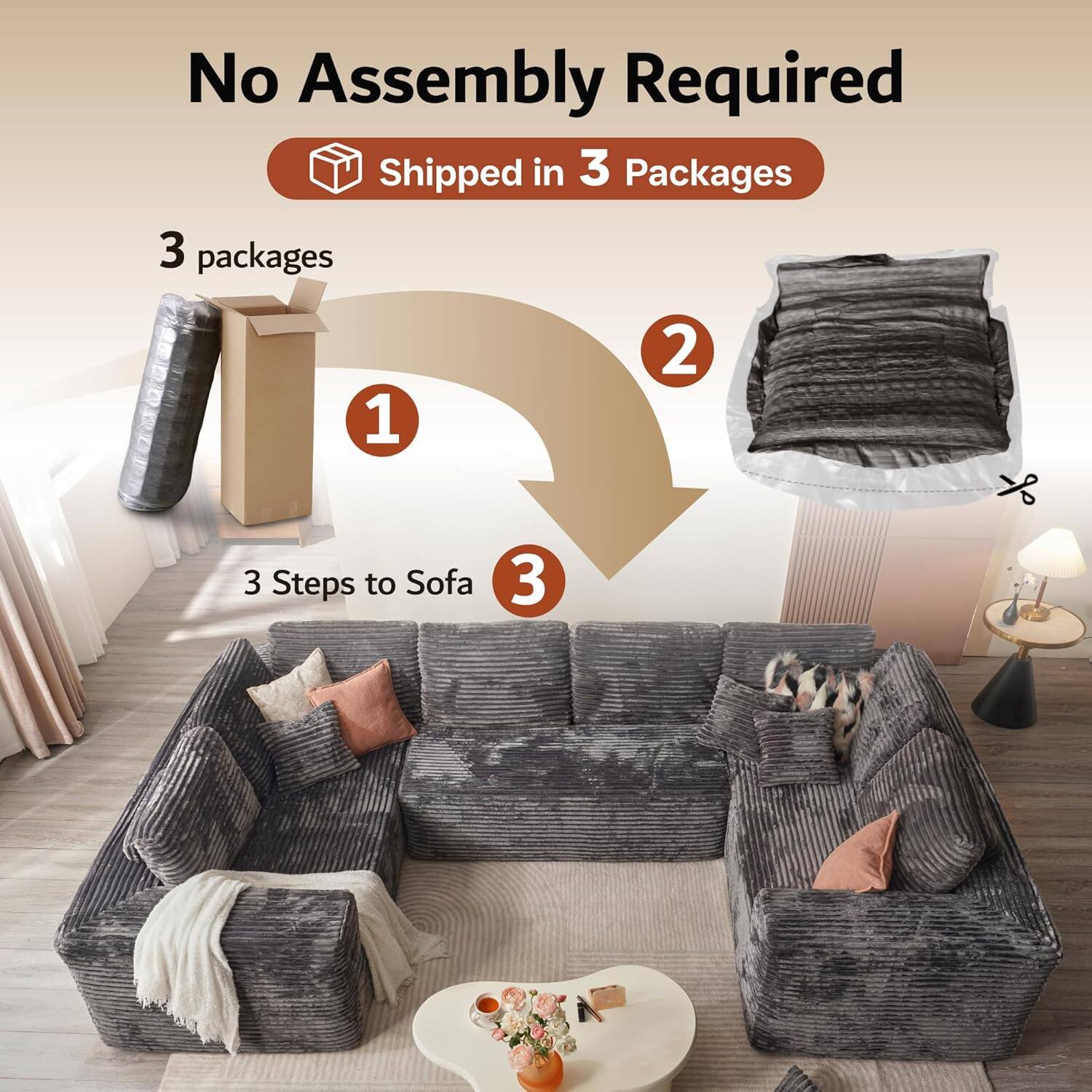 Sectional Cloud Couch for Living Room