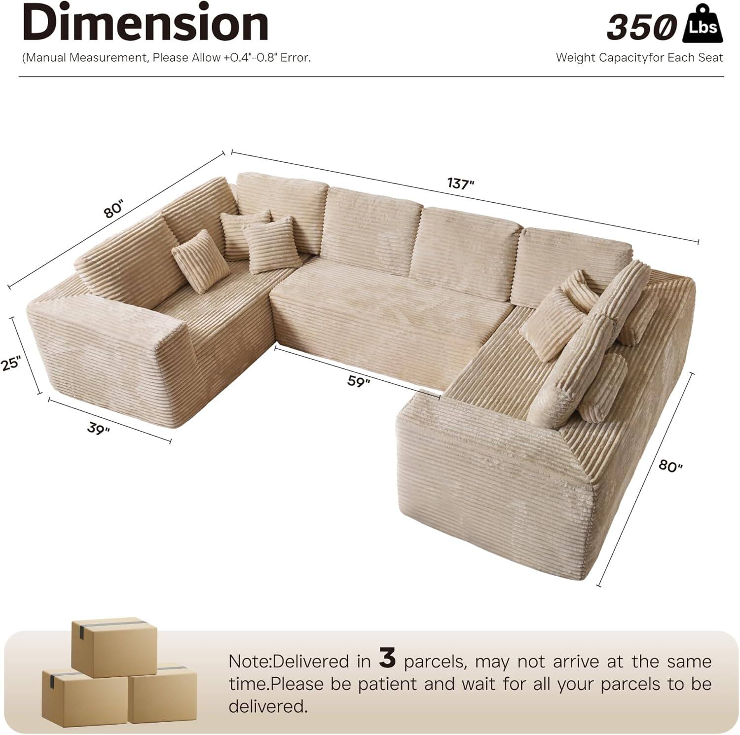 Sectional Cloud Couch for Living Room