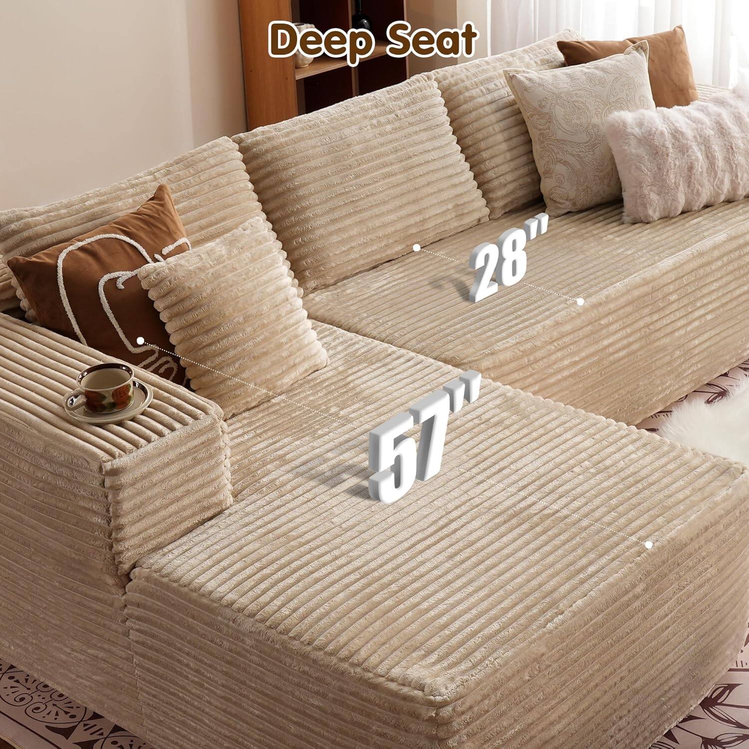 Sectional Cloud Couch for Living Room