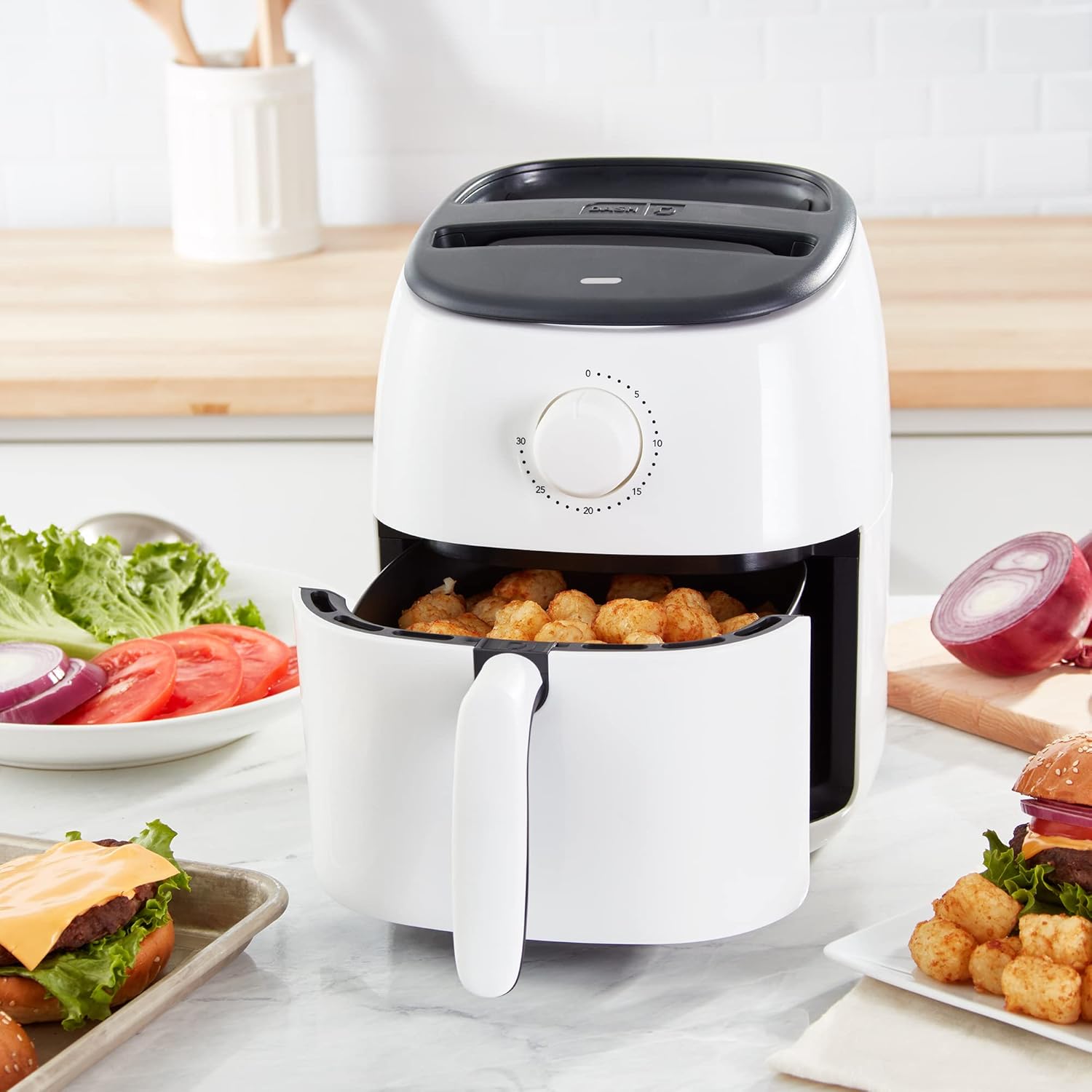 DASH Tasti-Crisp™ Electric Air Fryer Oven, 2.6 Qt., Aqua – Compact Air Fryer for Healthier Food in Minutes, Ideal for Small Spaces - Auto Shut Off, Analog, 1000-Watt