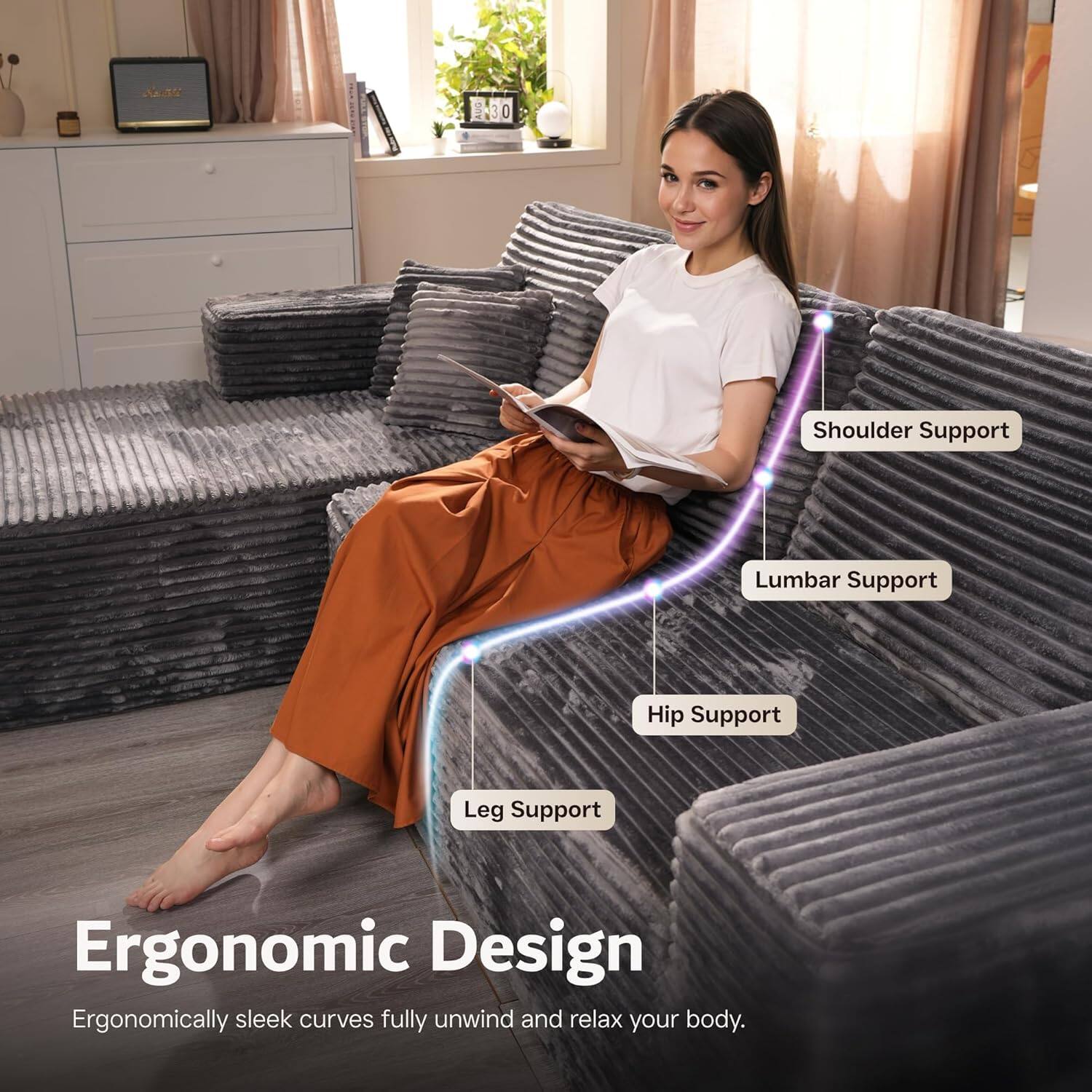 Sectional Cloud Couch for Living Room