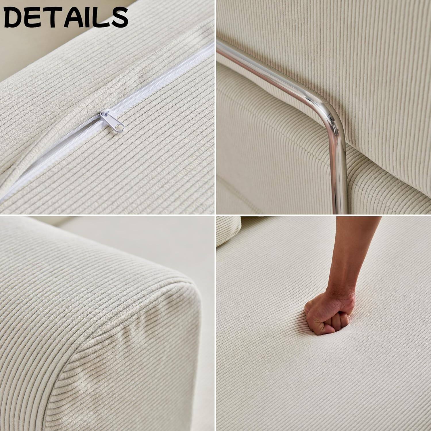 Chenille sofa bed with fixed shape frame