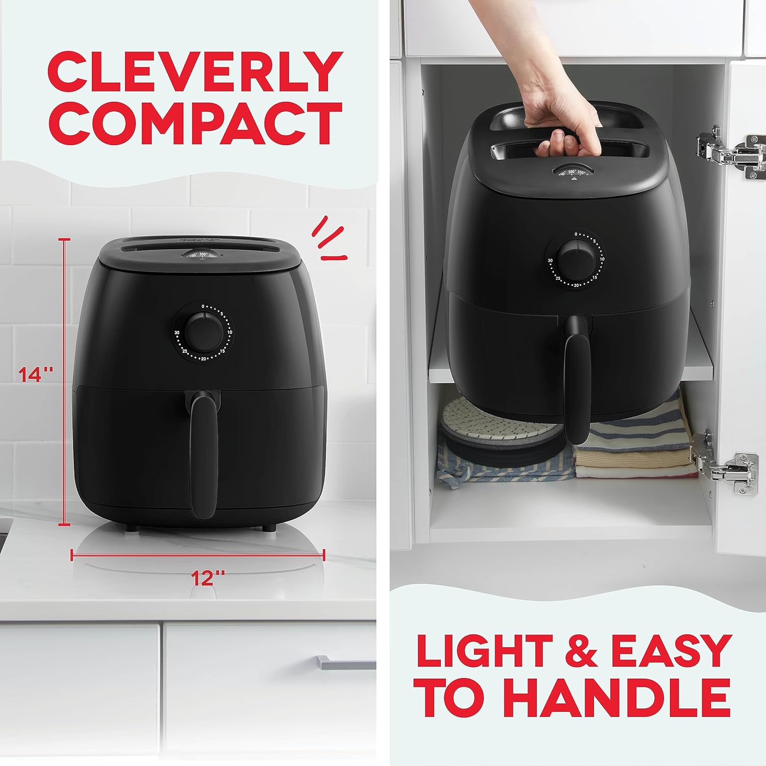 DASH Tasti-Crisp™ Electric Air Fryer Oven, 2.6 Qt., Aqua – Compact Air Fryer for Healthier Food in Minutes, Ideal for Small Spaces - Auto Shut Off, Analog, 1000-Watt