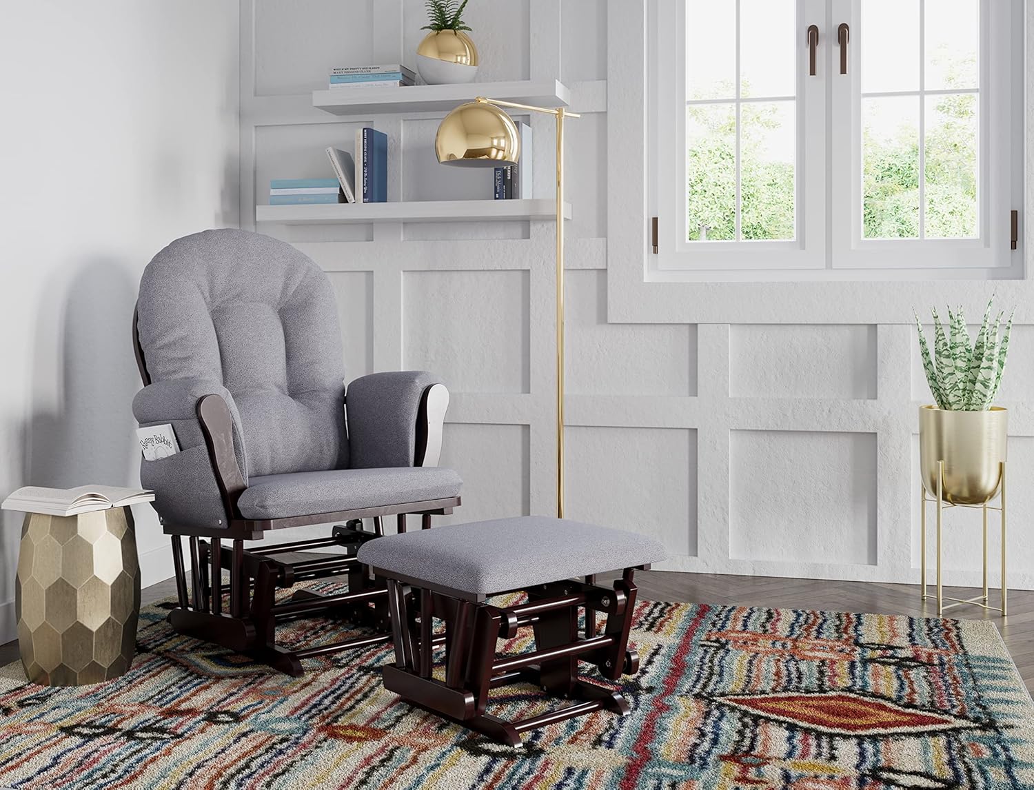 Storkcraft Premium Hoop Glider & Ottoman