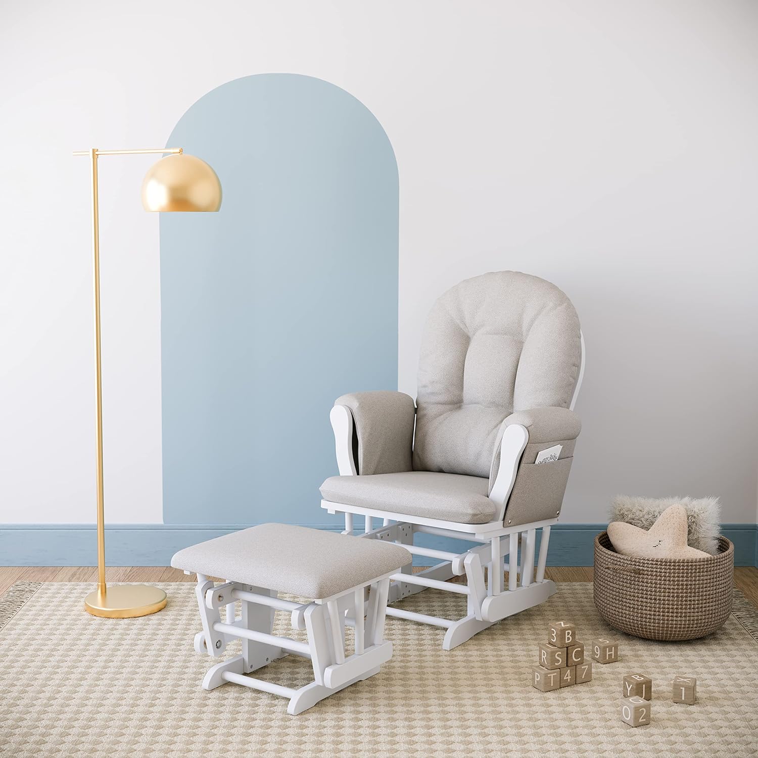 Storkcraft Premium Hoop Glider & Ottoman