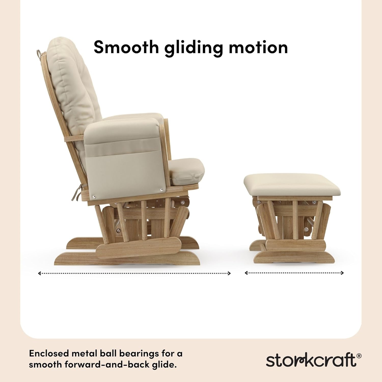 Storkcraft Premium Hoop Glider & Ottoman