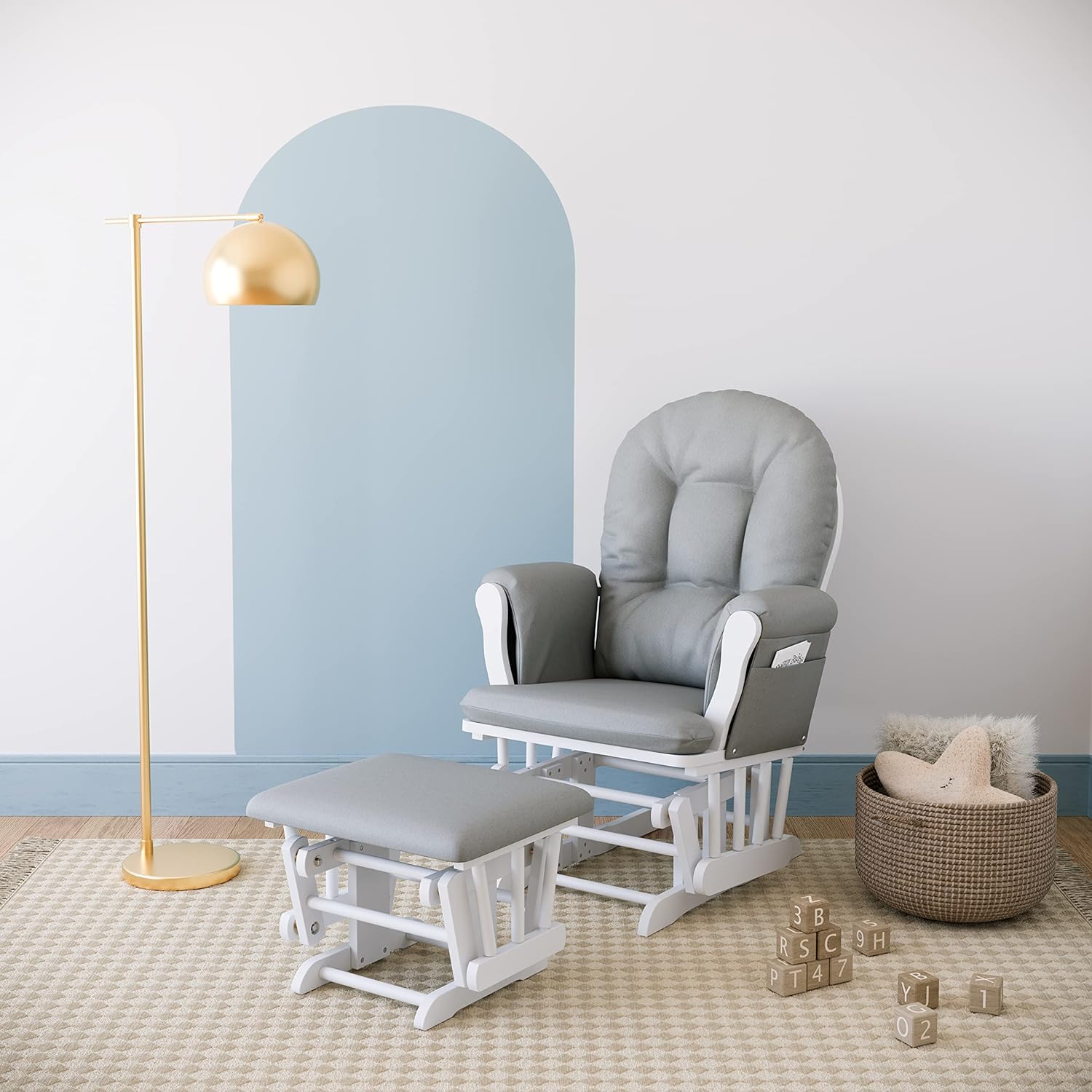 Storkcraft Premium Hoop Glider & Ottoman