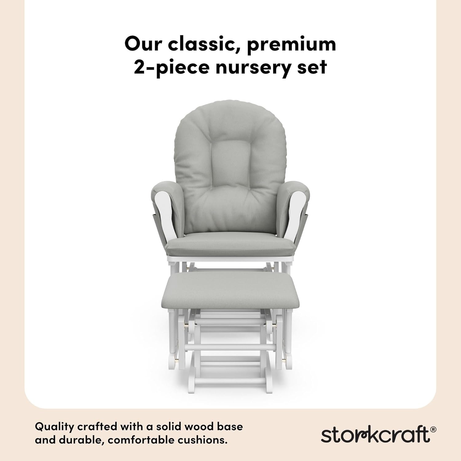 Storkcraft Premium Hoop Glider & Ottoman