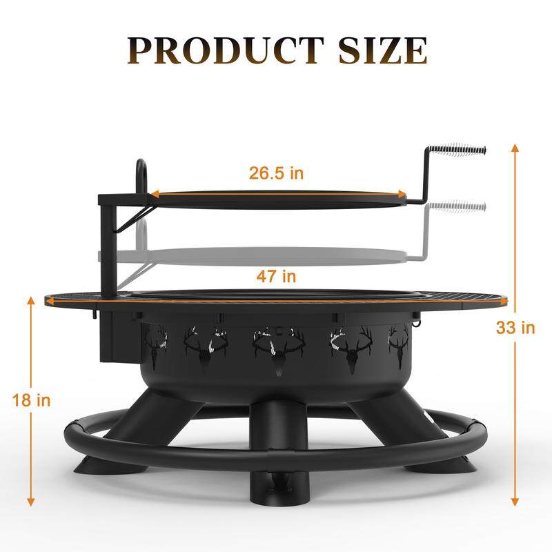 BALI OUTDOORS 2-in-1 Wood Burning Fire Pit with Removable Cooking Grill