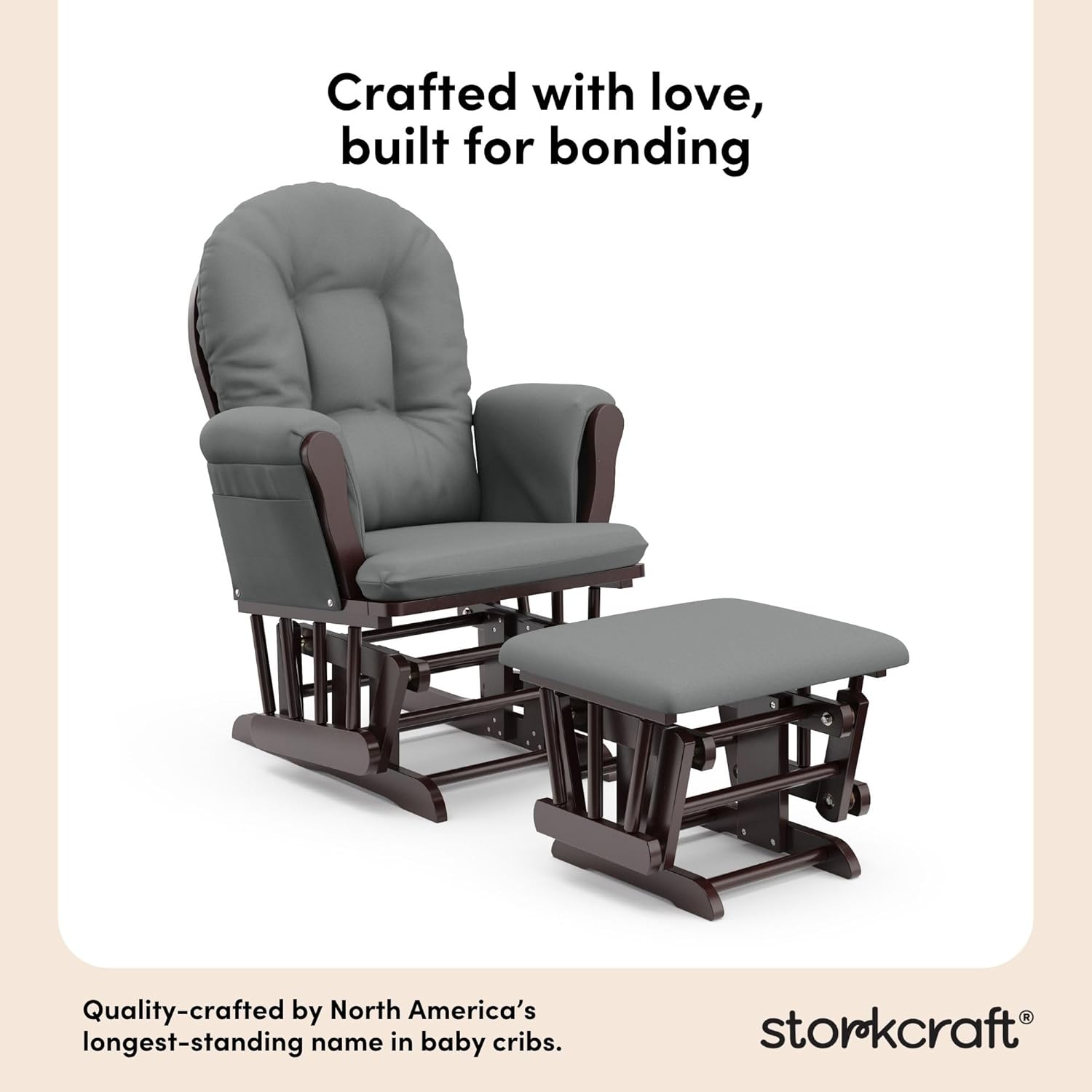 Storkcraft Premium Hoop Glider & Ottoman