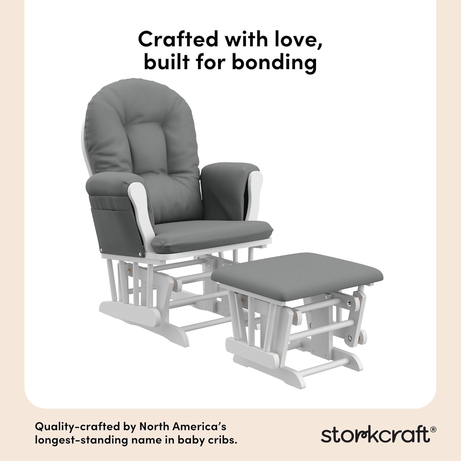 Storkcraft Premium Hoop Glider & Ottoman