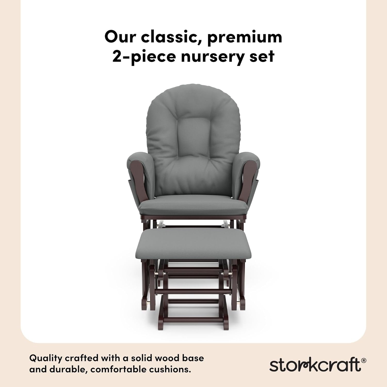 Storkcraft Premium Hoop Glider & Ottoman