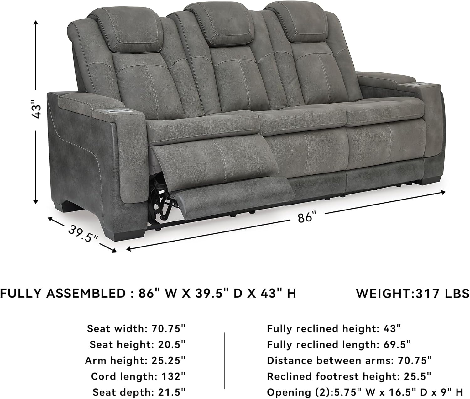 Signature Design by Ashley Next-Gen DuraPella Power Reclining Sofa