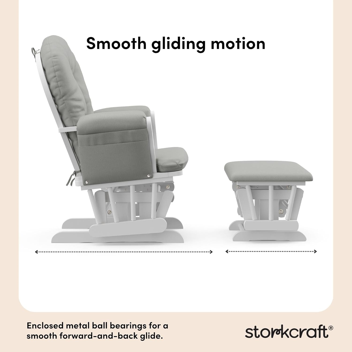 Storkcraft Premium Hoop Glider & Ottoman