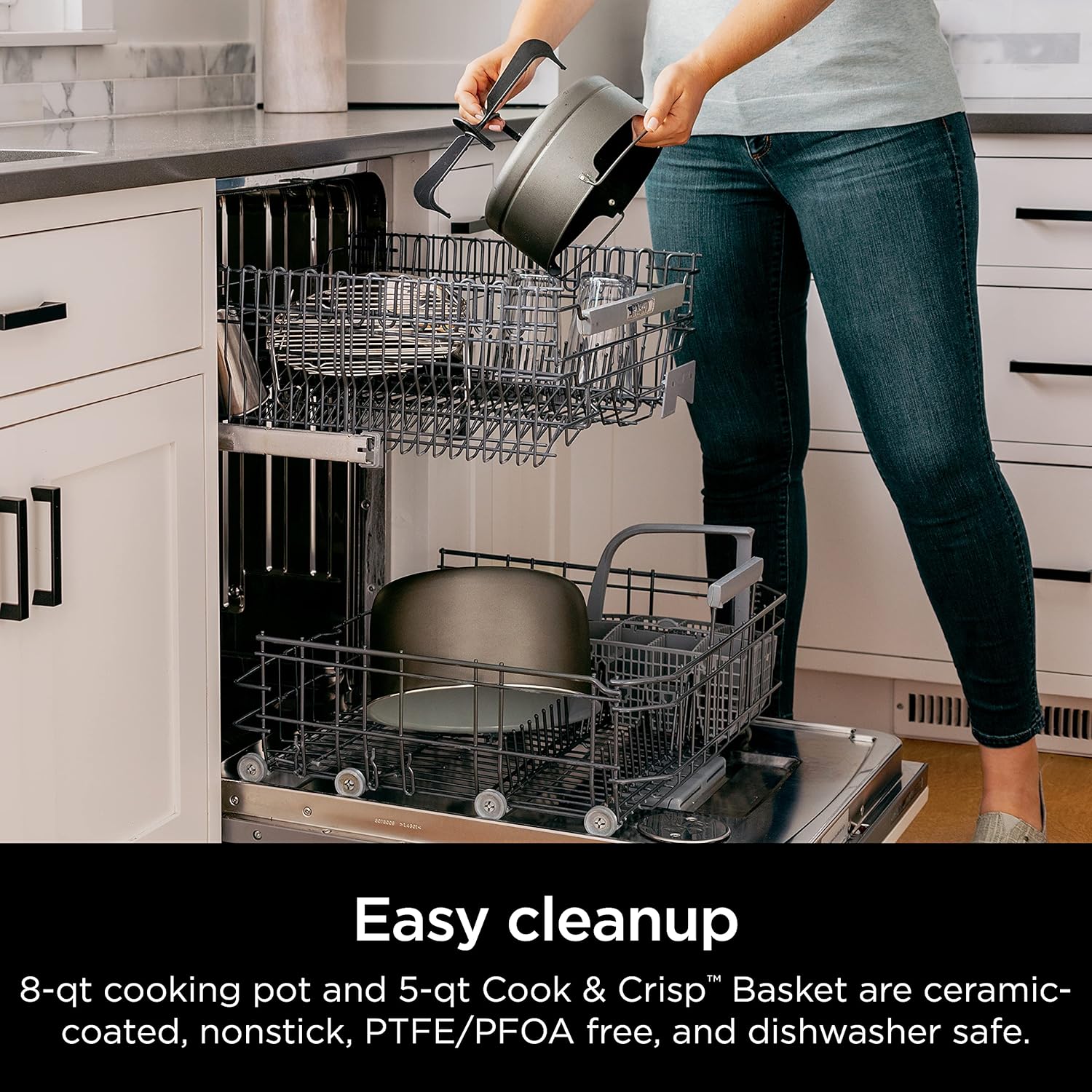 Ninja OL601 Foodi XL 8 Qt. Pressure Cooker Steam Fryer with SmartLid, 14-in-1 that Air Fries, Bakes & More, with 3-Layer Capacity, 5 Qt. Crisp Basket & 45 Recipes, Silver/Black