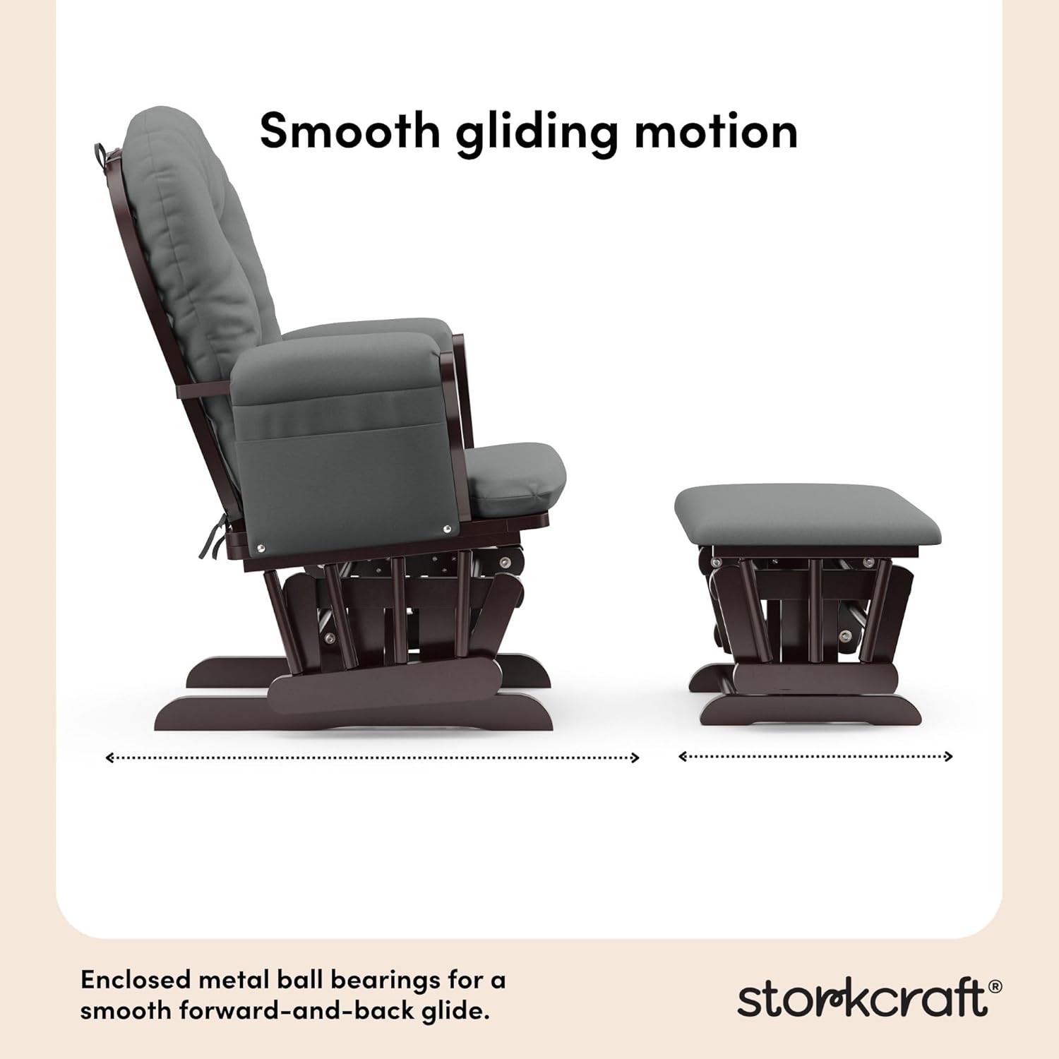 Storkcraft Premium Hoop Glider & Ottoman