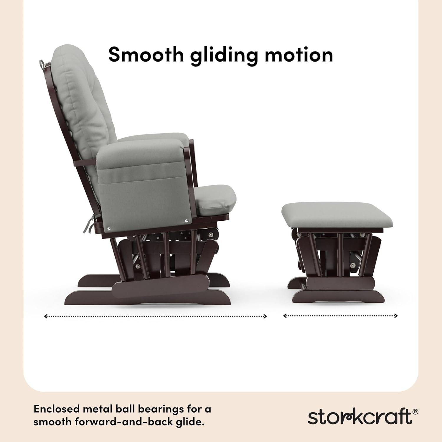 Storkcraft Premium Hoop Glider & Ottoman