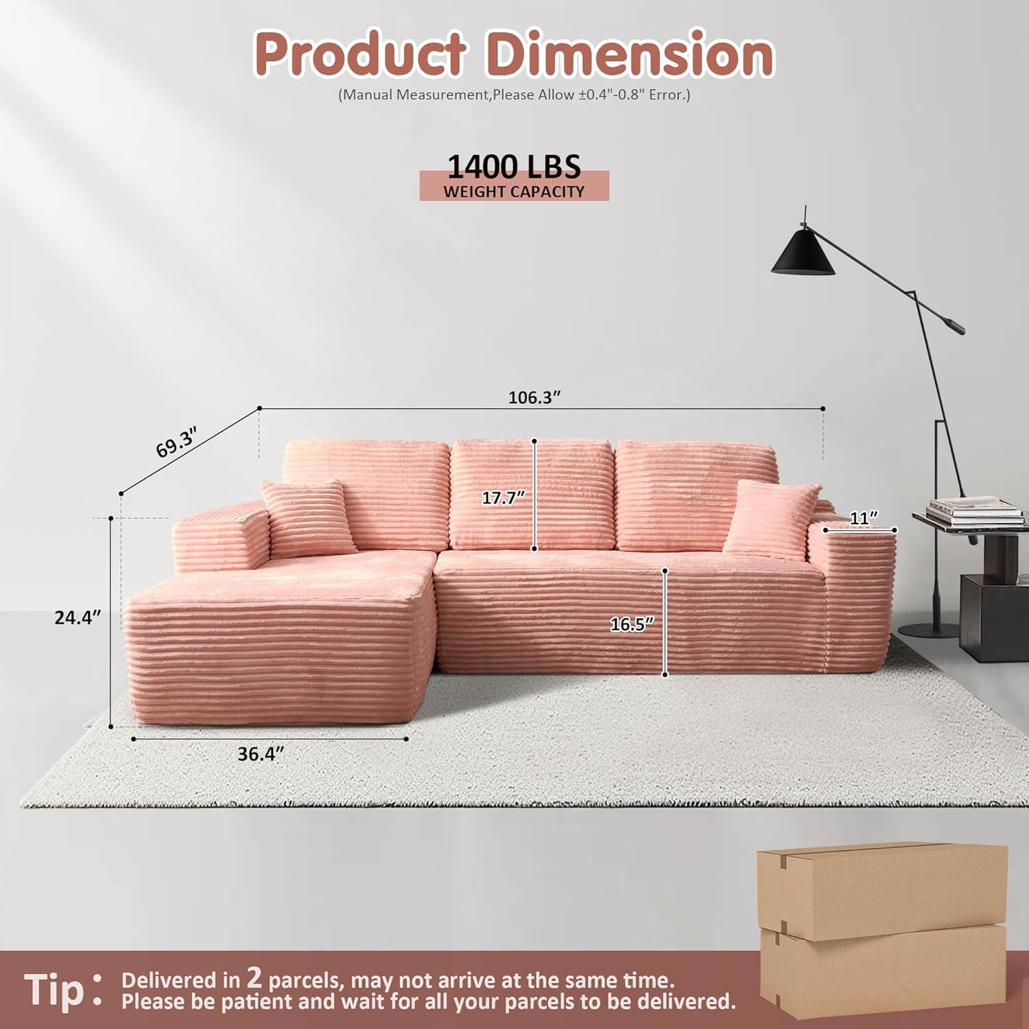 Sectional Cloud Couch for Living Room